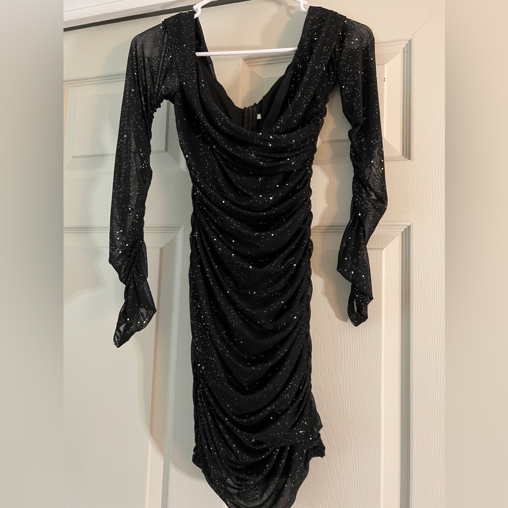 Sparkly black evening dress